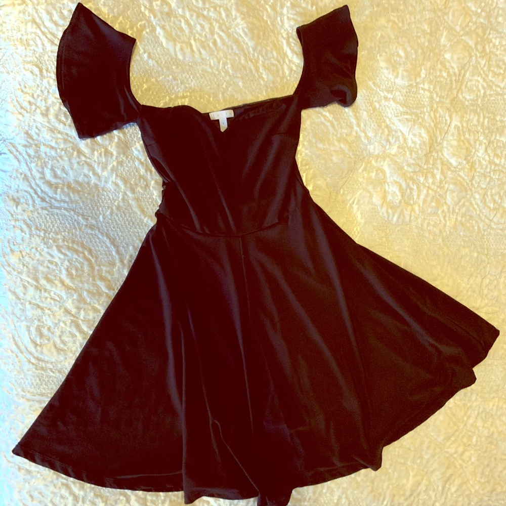 Leith Black Off Shoulder Party Dress